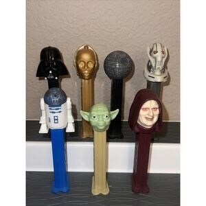 VINTAGE Lot of 7 Star Wars Pez Dispensers R2D2 Yoda Darth Vader C-3PO 1997-2004